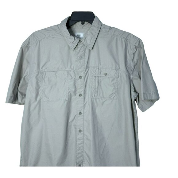 Field & Stream Men's Khaki Short Sleeve Button-Up Shirt 2 Chest Pockets XL - Picture 2 of 5